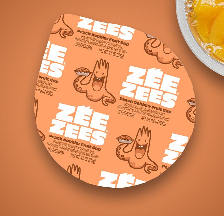 Zee Zees, Fruit Cup, Peaches Cobbler, I/W, 4.5oz